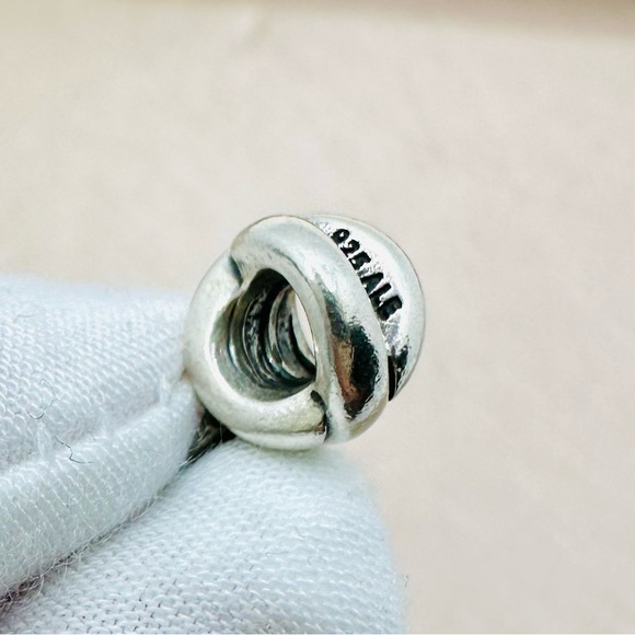 EUC Pandora 790572EN07 Sterling Silver Pink Enamel Four Leaf Clover Dangle Bead - Picture 10 of 11